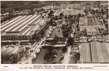 Photograph - BLACK AND WHITE  POSTCARD PHOTO OF BRITISH EMPIRE EXHIBITION: WEMBLY