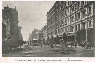 Photograph - POST CARD ELIZABETH STREET MELBOURNE