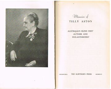 Book - ALEC H CHISHOLM COLLECTION: BOOK ''MEMOIRS OF TILLY ASTON''