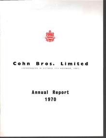 Document - COHN BROTHERS COLLECTION: ANNUAL REPORT 1970