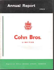 Document - COHN BROTHERS COLLECTION: ANNUAL REPORT 1962