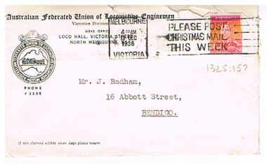 Document - BADHAM COLLECTION: ENVELOPE TO J BADHAM