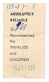 Document - BADHAM COLLECTION: WEIGHING MACHINE PRINT OUT DATED 18.5.1948, 18/05/1948