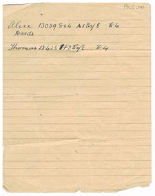 Document - BADHAM COLLECTION: NOTEPAPER WITH DEED DETAILS