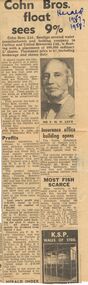 Document - COHN BROTHERS COLLECTION: FLOAT SEES 9% HERALD? 1958?
