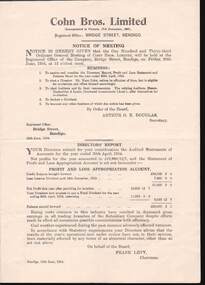 Document - COHN BROTHERS COLLECTION: ANNUAL REPORT 30 APRIL 1954