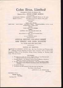 Document - COHN BROTHERS COLLECTION: ANNUAL REPORT 30 APRIL 1952