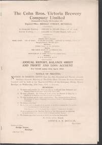 Document - COHN BROTHERS COLLECTION: VICTORIA BREWERY COMPANY LIMITED ANNUAL REPORT 30 APRIL 1951