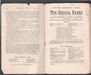 Book - THE SCHOOL PAPER FOR CLASSES V AND VI (16 EDITIONS), 08/1901 to 12/1902