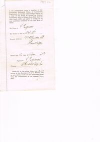 Document - BADHAM COLLECTION: RECEIPT OF COPY OF RULES FOR MEMBERSHIP OF THE AFULE