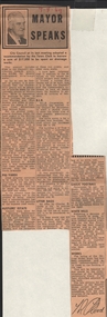 Newspaper - LYDIA CHANCELLOR COLLECTION; MAYOR SPEAKS