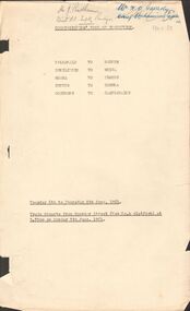 Document - BADHAM COLLECTION: COMMISSIONER'S TOUR OF INSPECTION OF THE BALRANALD DENILIQUIN AND COHUNA LINES