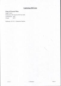 Document - MINING REPORTS - KING OF PRUSSIA MINE