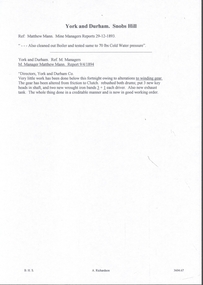 Document - MINING REPORTS - YORK AND DURHAM MINE MANAGER'S REPORT