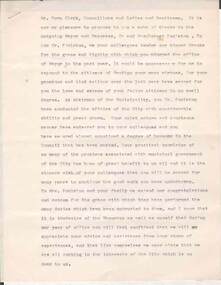 Document - NORMAN OLIVER COLLECTION: VOTE OF THANKS, UNDATED