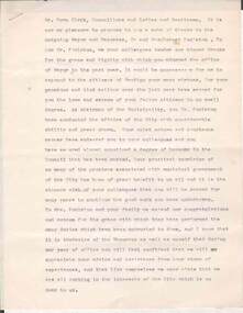Document - NORMAN OLIVER COLLECTION: VOTE OF THANKS, UNDATED