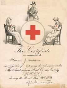 Document - FLORENCE J ANDERSON: RED CROSS SOCIETY CERTIFICATE