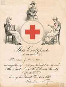 Document - FLORENCE J ANDERSON: RED CROSS SOCIETY CERTIFICATE