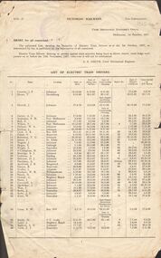 Document - BADHAM COLLECTION: MEMORANDUM CHIEF MECHANICAL ENGINEERS OFFICE MELBOURNE 01.10.1927