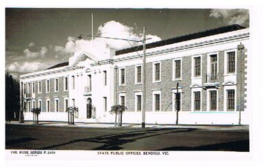 Postcard - STATE PUBLIC OFFICES, BENDIGO