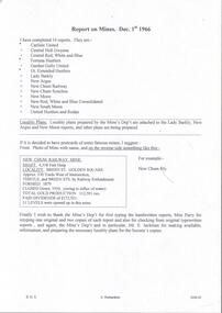 Document - MINING REPORTS - REPORT ON MINES DEC. 1ST 1966