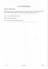 Document - MINING REPORTS - NEW WINDING ENGINES