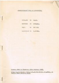 Document - BADHAM COLLECTION: COMMISSIONERS' TOUR OF (RAILWAY) INSPECTION FROM 21ST TO 25TH OCTOBER 1956