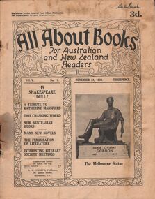 Document - BUSH COLLECTION:  ISSUE OF ''ALL ABOUT BOOKS'' (1933)