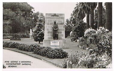 Postcard - KING GEORGE V MEMORIAL, CONSERVATORY GARDENS, BENDIGO