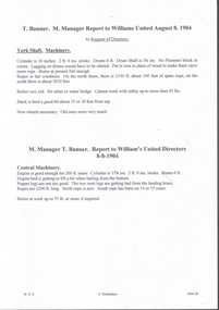Document - MINING REPORTS - MINE MANAGER'S REPORT TO WILLIAMS UNITED