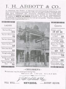 Document - ADVERTISING SHEET: J H ABBOTT  CO