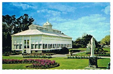 Postcard - CONSERVATORY AND GARDENS, BENDIGO