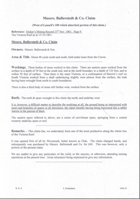 Document - MINING REPORTS - BALLERSTEDT & CO. CLAIM