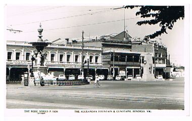 Postcard - ALEXANDRA FOUNTAIN AND CENOTAPH BENDIGO