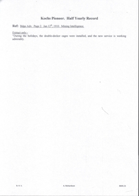 Document - MINING REPORTS - KOCHS PIONEER HALF YEARLY RECORD