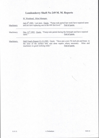 Document - MINING REPORTS - LONDONDERRY SHAFT NO 249
