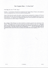 Document - MINING REPORTS - THE VIRGINIA MINE, A NEW EXIT