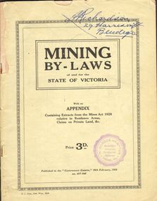 Book - MINING REPORTS: MINING BY-LAWS OF AND FOR THE STATE OF VICTORIA
