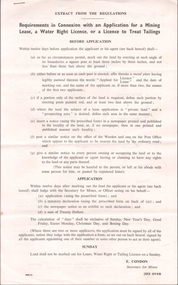Document - MINING REPORTS - EXTRACT FROM THE REGULATIONS, APPLICATION FOR A MINING LEASE