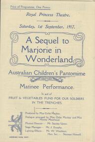 Document - ROYAL PRINCESS THEATRE COLLECTION: A SEQUEL TO MARJORIE IN WONDERLAND