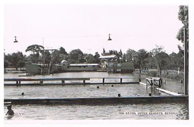 Postcard - THE BATHS, UPPER RESERVE, BENDIGO