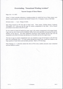Document - MINING ACCIDENTS - SENSATIONAL WINDING ACCIDENT AT THE HUSTLER'S RESERVE NO 2 CO