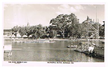Postcard - MUNICIPAL BATHS, BENDIGO, VICTORIA