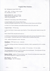 Document - VIRGINIA MINE - VIRGINIA MINE STATISTICS