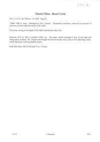 Document - THANET  MINE - NOTES ON THE  THANET MINE, BACK CREEK