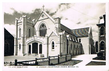 Postcard - ST. ANDREW'S PRESBYTERIAN CHURCH, BENDIGO VIC