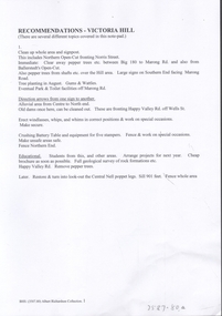 Document - VICTORIA HILL - RECOMMENDATIONS FOR VICTORIA HILL
