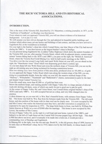 Document - VICTORIA HILL - THE RICH VICTORIA HILL AND ITS HISTORICAL ASSOCIATIONS
