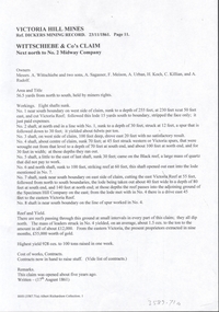 Document - VICTORIA HILL - WITTSCHIEBE & CO'S CLAIM