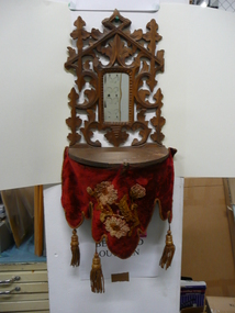Furniture - WOODEN FRETWORK SHELF WITH VELVET VALANCE
